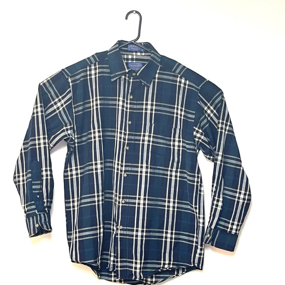 Pendleton Other - Vintage Pendleton Shirt Men's Medium‎ Green Plaid Wool Sir Pendleton Button Up
